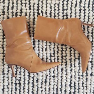 Manolo Blahnik Mid Calf Leather Boots